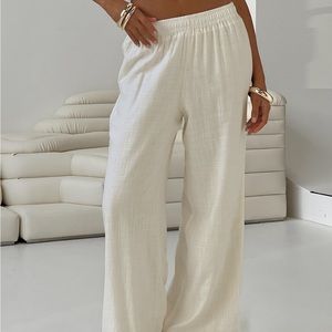 *BRAND NEW WITH TAGS* Princess Polly Louis Linen Blend Pants Off White Size 0